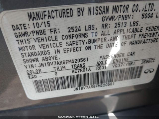 JN1BV7AR6FM420561 Infiniti Q50