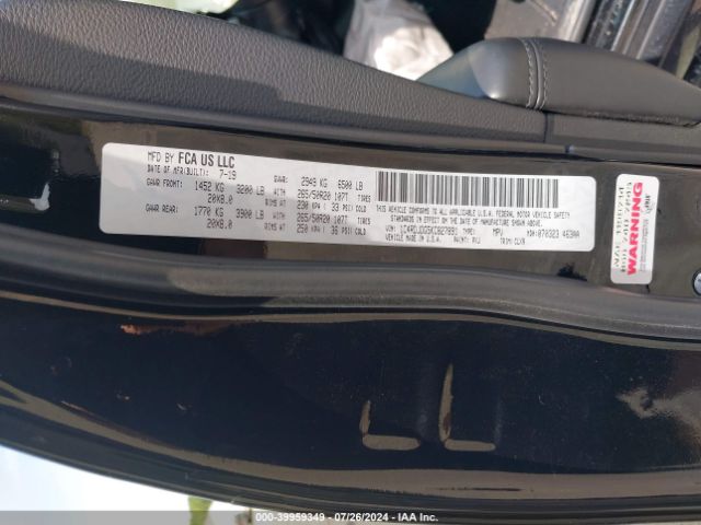 1C4RDJDG5KC827891 Dodge Durango Gt Awd