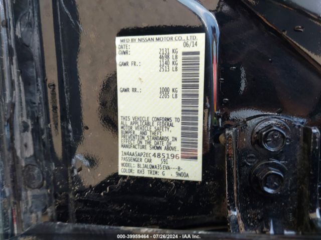 1N4AA5AP2EC485196 Nissan Maxima 3.5 S/3.5 Sv