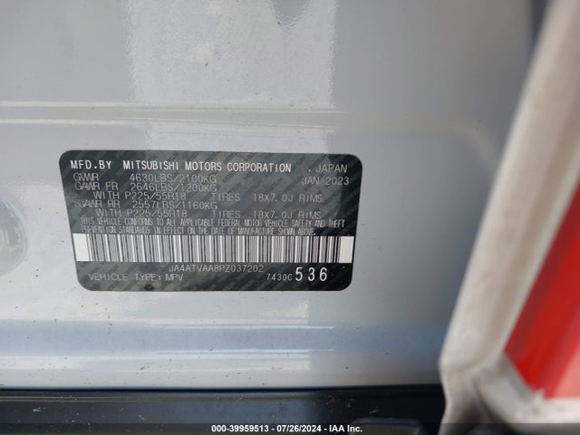 2023 MITSUBISHI ECLIPSE CROSS JA4ATVAA8PZ037202 Photo 8