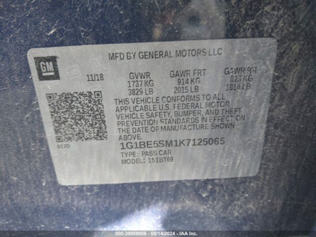 1G1BE5SM1K7125065 Chevrolet CRUZE LT