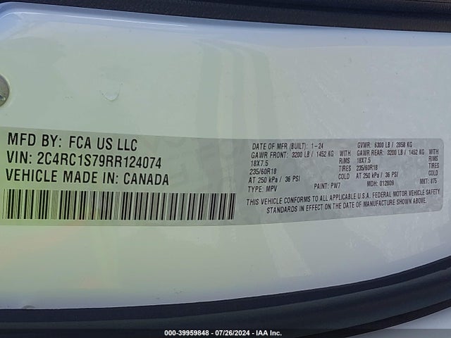 Chrysler Pacifica Hybrid Select 2024 2C4RC1S79RR124074 Image 9