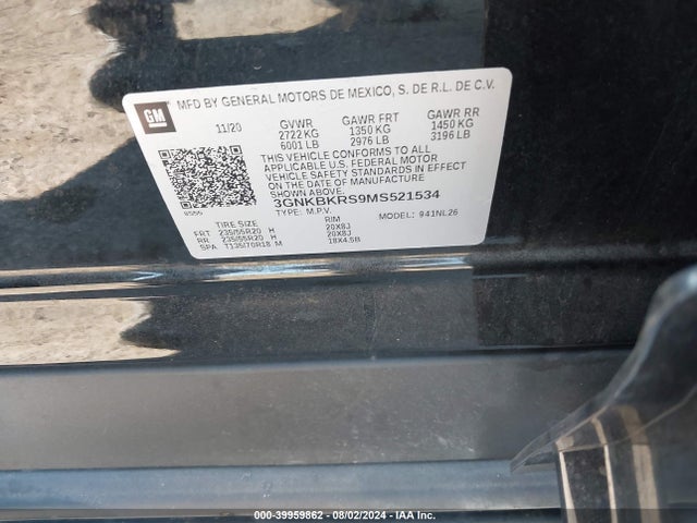 Chevrolet Blazer Awd Rs 2021 3GNKBKRS9MS521534 Image 9
