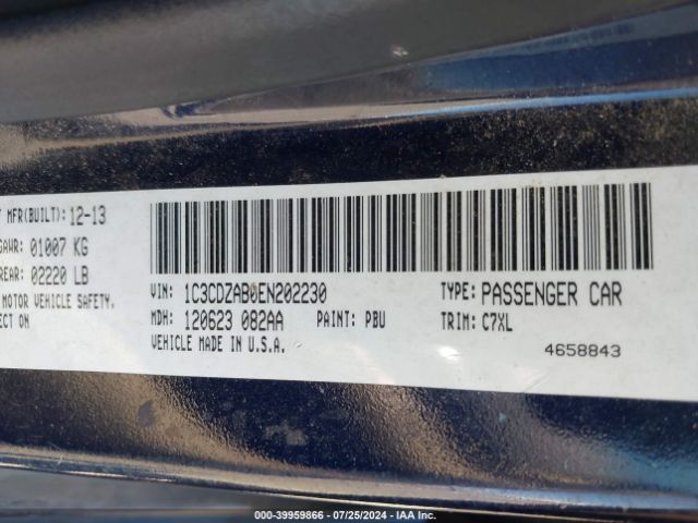 1C3CDZAB0EN202230 Dodge AVENGER SE