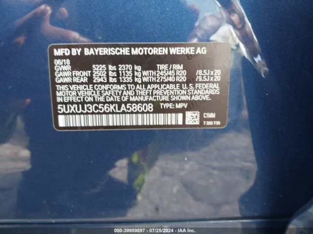 5UXUJ3C56KLA58608 BMW X4 Xdrive30i