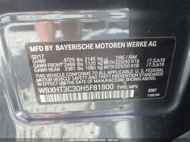 WBXHT3C30H5F81800 BMW X1 Xdrive28i