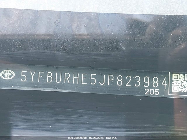Toyota COROLLA LE 2018 5YFBURHE5JP823984 Image 9