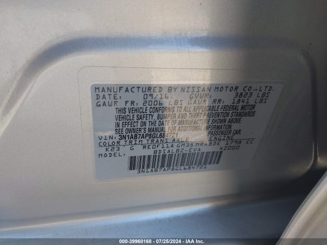 Nissan SENTRA S 2016 3N1AB7AP8GL684721 Image 9
