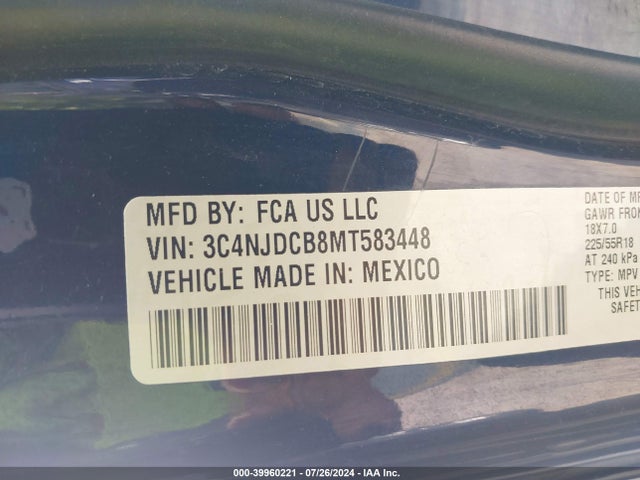 3C4NJDCB8MT583448 Jeep Compass Limited 4x4