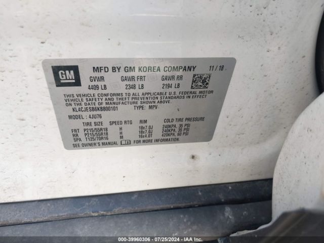 KL4CJESB6KB800101 Buick Encore Awd Preferred