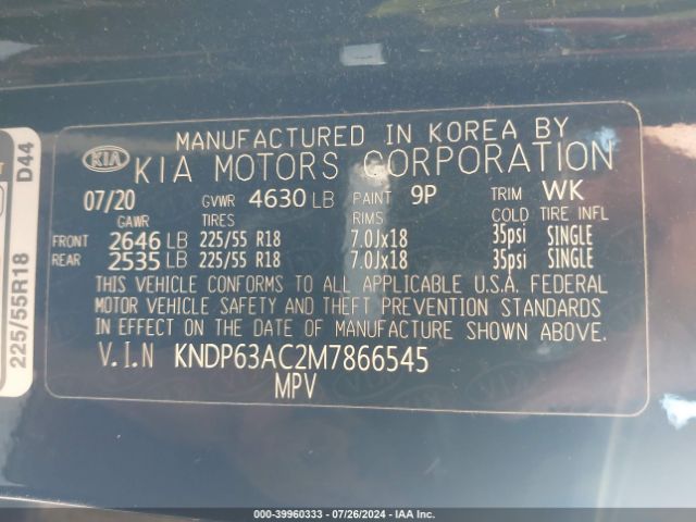 KNDP63AC2M7866545 KIA SPORTAGE S