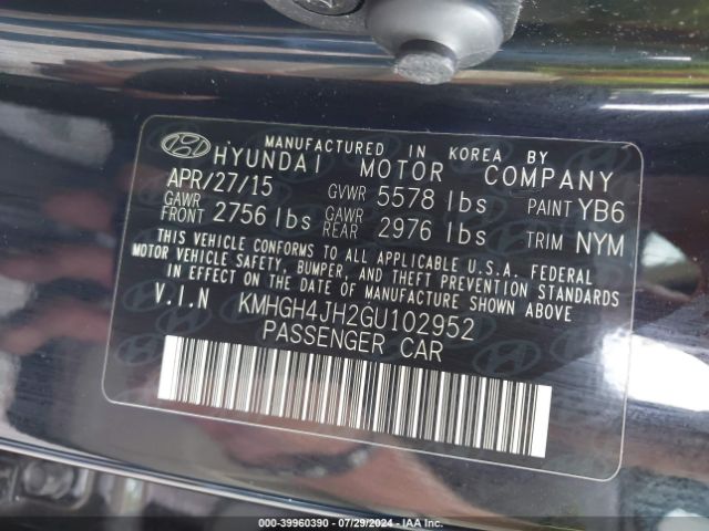 KMHGH4JH2GU102952 Hyundai Equus Signature