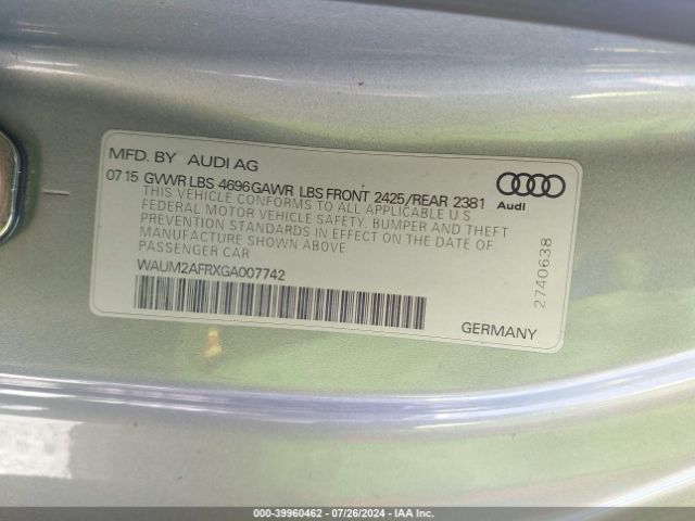WAUM2AFRXGA007742 Audi A5 2.0t Premium
