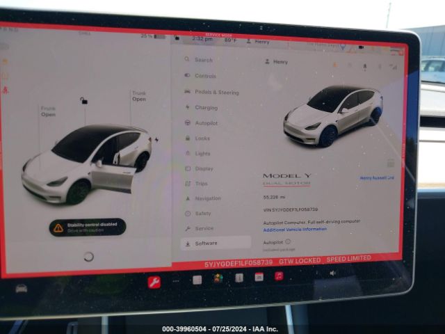 5YJYGDEF1LF058739 Tesla Model Y Long Range Dual Motor All-wheel Drive/performance Dual Motor All-wheel Drive