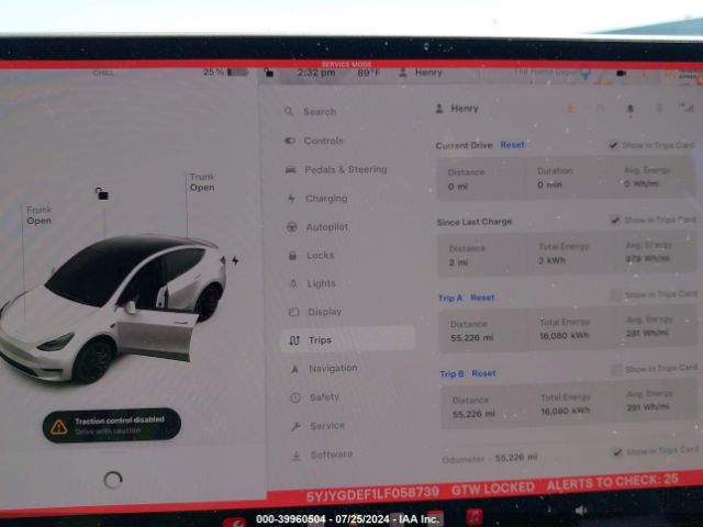 5YJYGDEF1LF058739 Tesla Model Y Long Range Dual Motor All-wheel Drive/performance Dual Motor All-wheel Drive