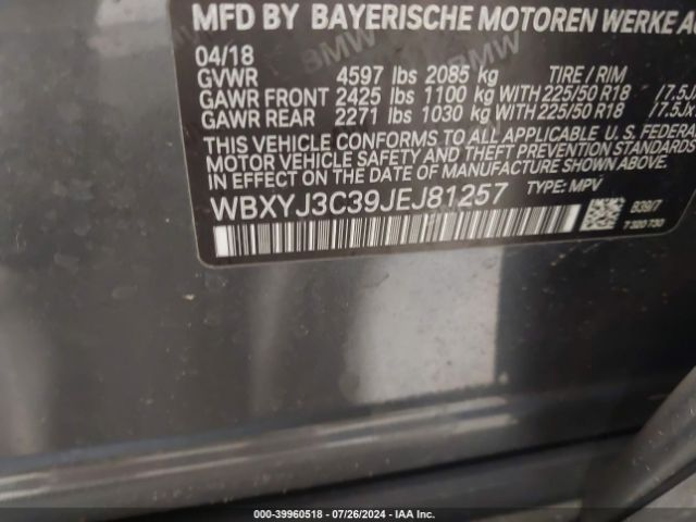 WBXYJ3C39JEJ81257 BMW X2 Sdrive28i