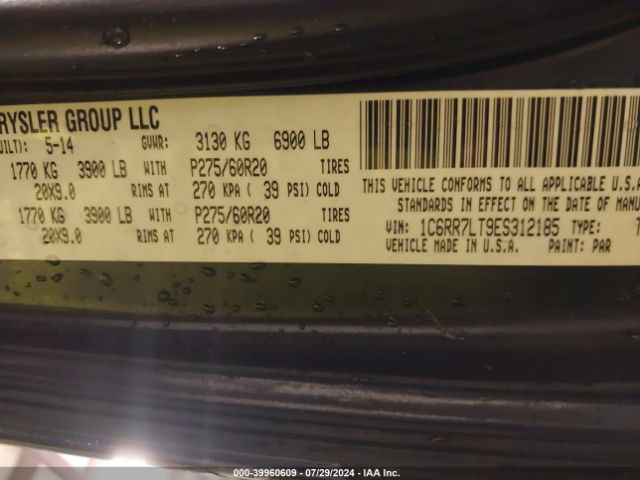 1C6RR7LT9ES312185 RAM 1500 Big Horn