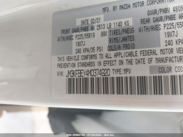 JM3KFBEY4M0374920 Mazda Cx-5 Signature