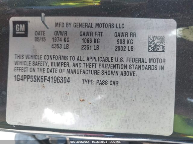 1G4PP5SK6F4196304 Buick Verano