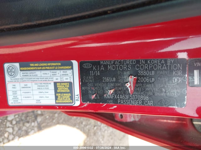 KIA FORTE LX 2015 KNAFX4A63F5370898 Image 9