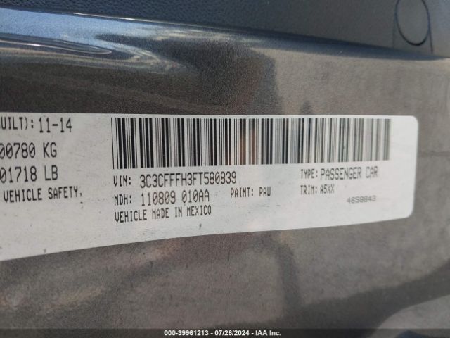 3C3CFFFH3FT580839 Fiat 500 ABARTH