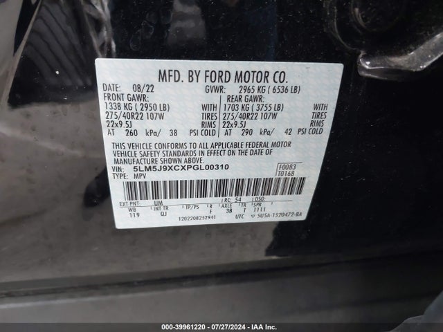 Lincoln Aviator Black Label 2023 5LM5J9XCXPGL00310 Image 9