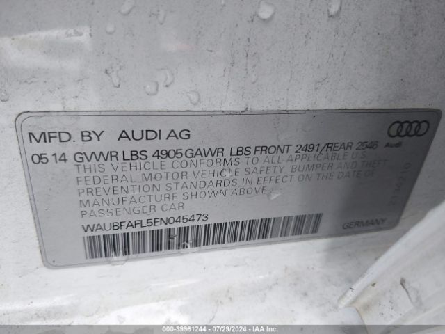 WAUBFAFL5EN045473 Audi A4 2.0t Premium