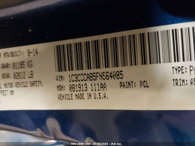 1C3CCCAB5FN564085 Chrysler 200 Limited