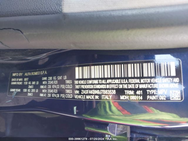 ZASFAKBN9J7B83538 Alfa Romeo STELVIO TI
