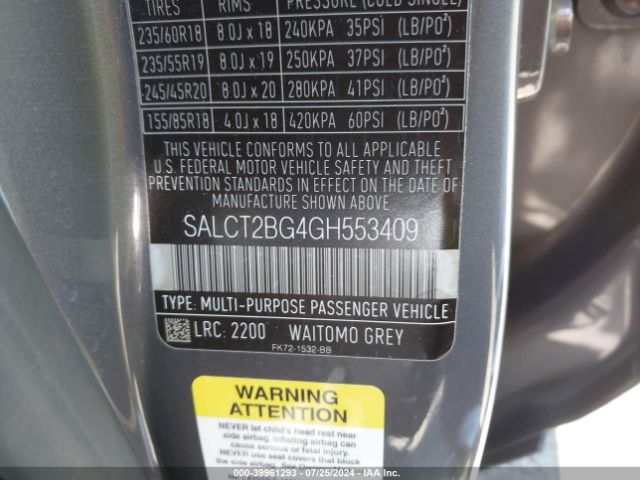SALCT2BG4GH553409 Land Rover Discovery Sport Hse Lux