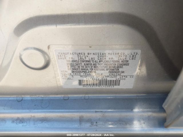 3N1CE2CP9EL410215 Nissan Versa Note S Plus