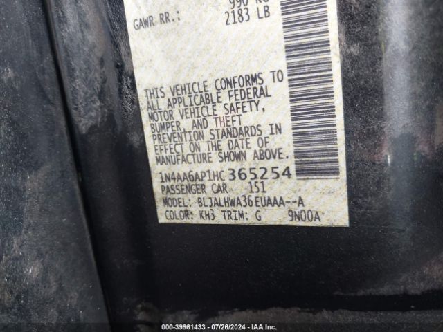 1N4AA6AP1HC365254 Nissan Maxima 3.5 Platinum