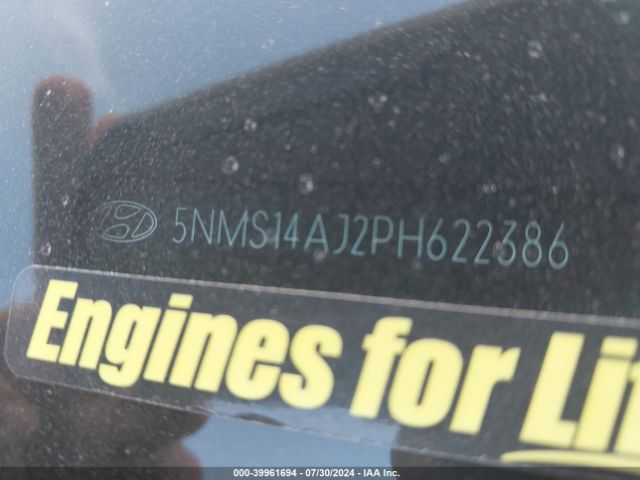 5NMS14AJ2PH622386 Hyundai Santa Fe Se