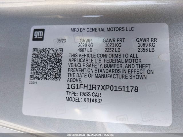 1G1FH1R7XP0151178 Chevrolet Camaro Rwd  2ss