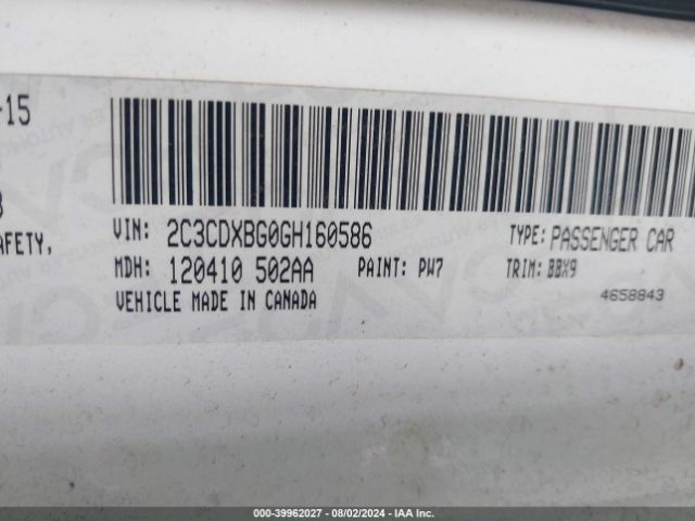 2016 DODGE CHARGER 2C3CDXBG0GH160586 Photo 8