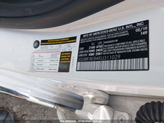 55SWF8EB4KU311029 Mercedes-Benz C 300 4matic