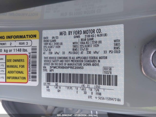 Ford Bronco Sport Big Bend 2023 3FMCR9B69PRE20953 Image 9