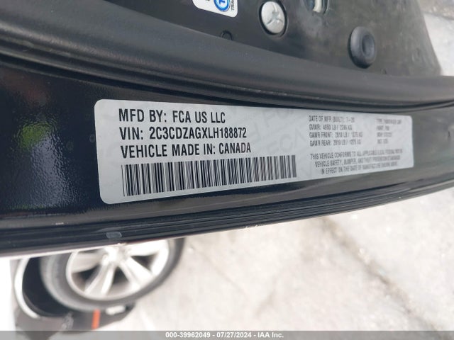 Dodge Challenger Sxt 2020 2C3CDZAGXLH188872 Image 9