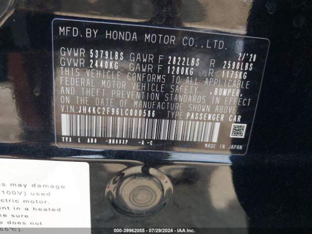 JH4KC2F96LC000586 Acura Rlx Sport Hybrid Advance Package