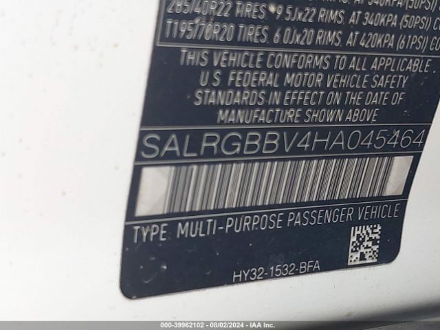 SALRGBBV4HA045464 Land Rover Discovery Se