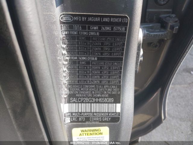 SALCP2BG3HH658089 Land Rover Discovery Sport Se