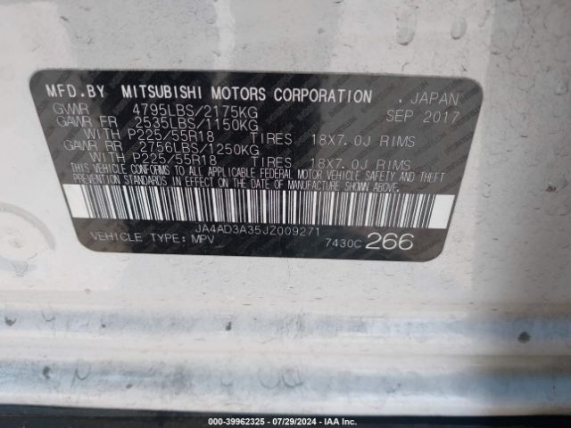 JA4AD3A35JZ009271 Mitsubishi Outlander Sel
