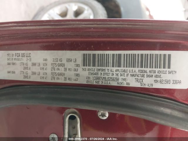 1C6RR7VM9JS258290 RAM 1500 Laramie