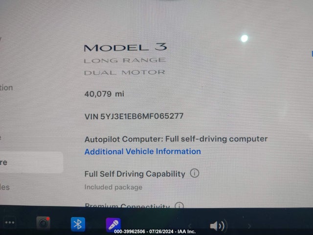 Tesla Model 3 Long Range Dual Motor All-wheel Drive 2021 5YJ3E1EB6MF065277 Image 14