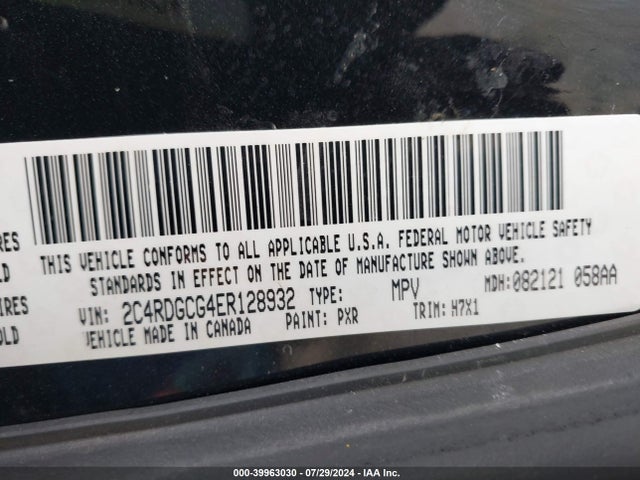 Dodge Grand Caravan Sxt 2014 2C4RDGCG4ER128932 Image 9