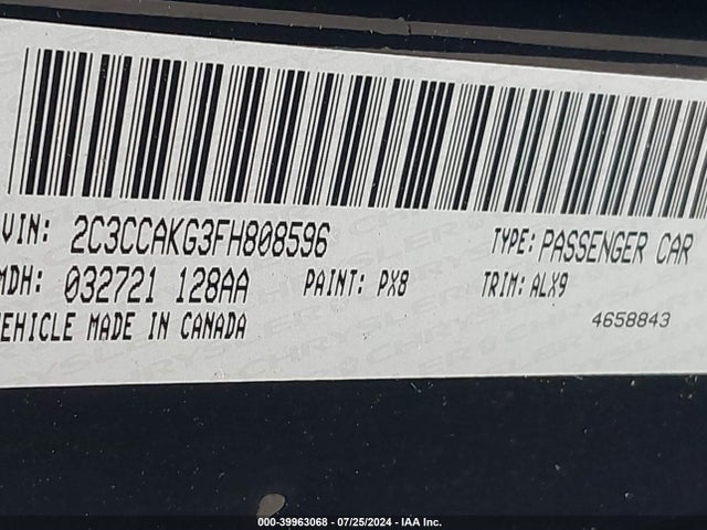 2C3CCAKG3FH808596 Chrysler 300c Awd