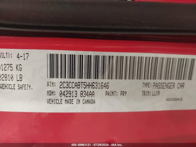 Chrysler 300 2017 2C3CCABT5HH631646 Image 9
