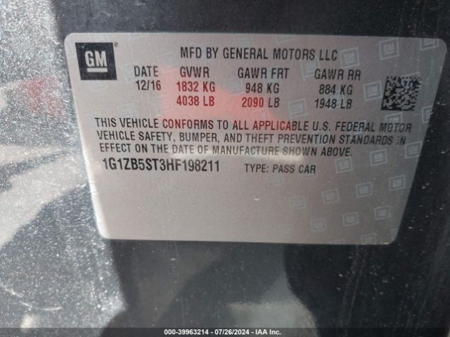 1G1ZB5ST3HF198211 Chevrolet MALIBU LS