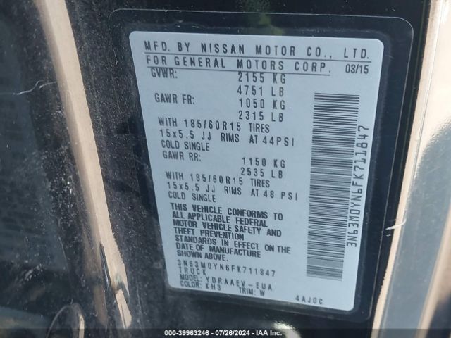 3N63M0YN6FK711847 Chevrolet City Express 1ls