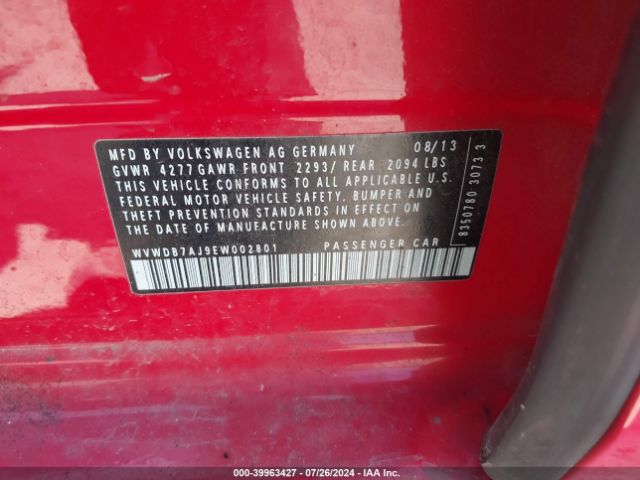 WVWDB7AJ9EW002801 Volkswagen Golf 2.5l